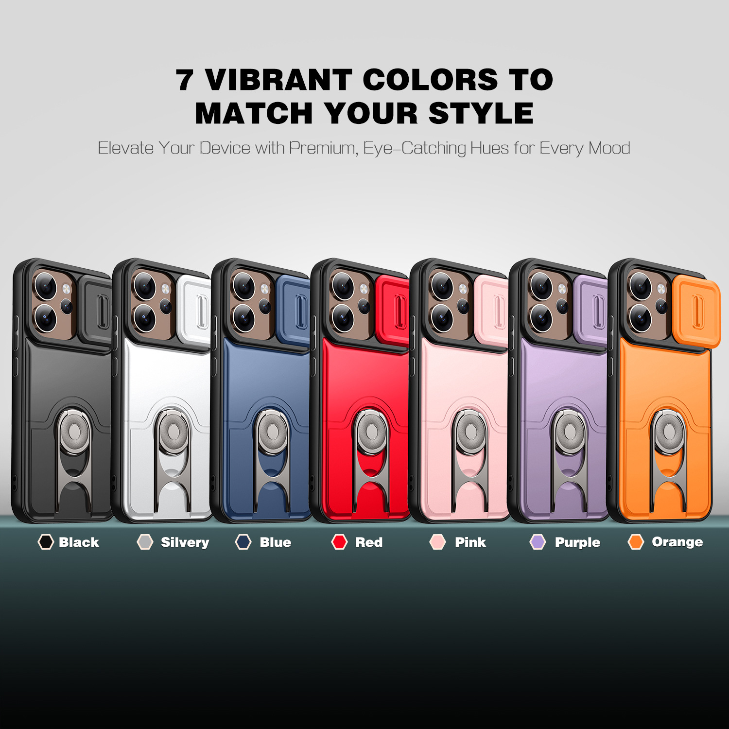 Sliding Camera Cover Kickstand Phone Case