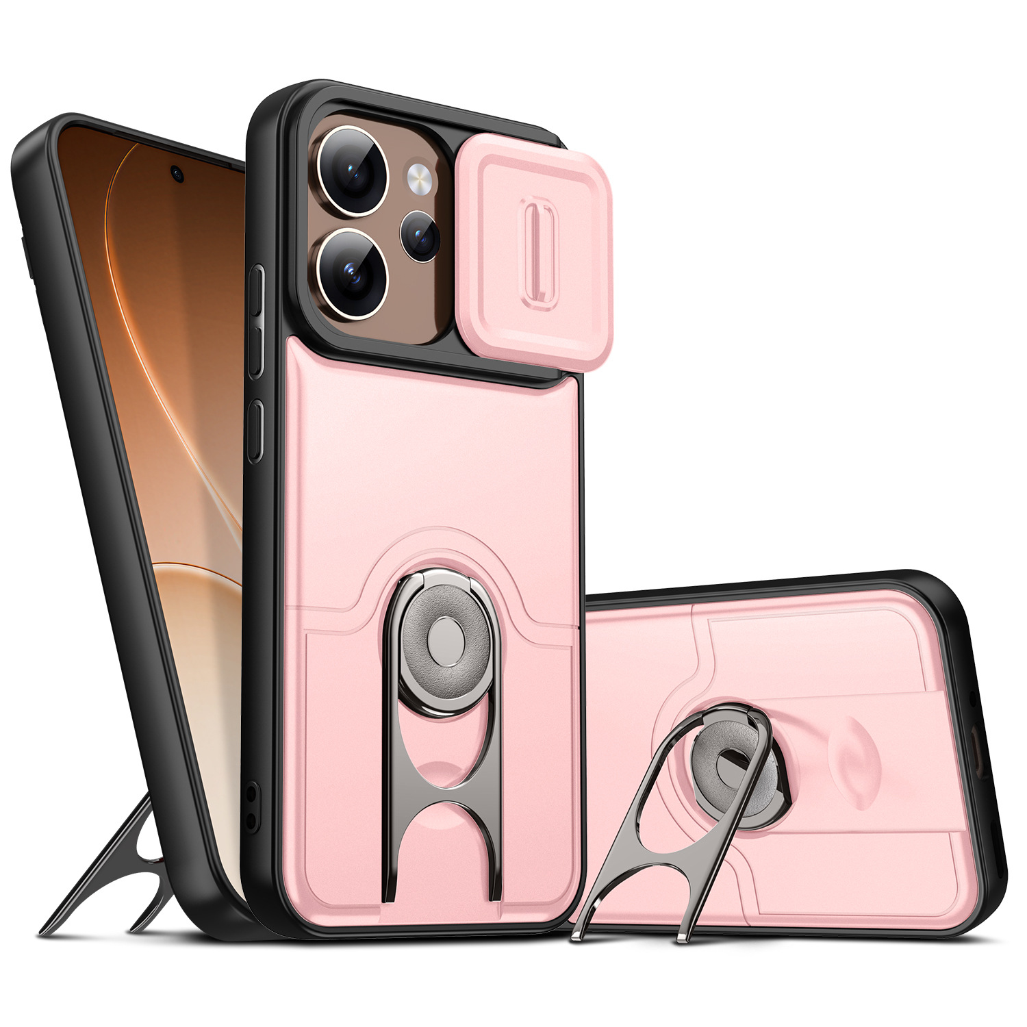 Sliding Camera Cover Kickstand Phone Case - Image 3