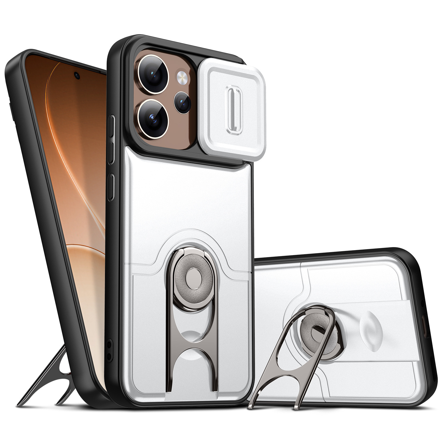 Sliding Camera Cover Kickstand Phone Case - Image 4