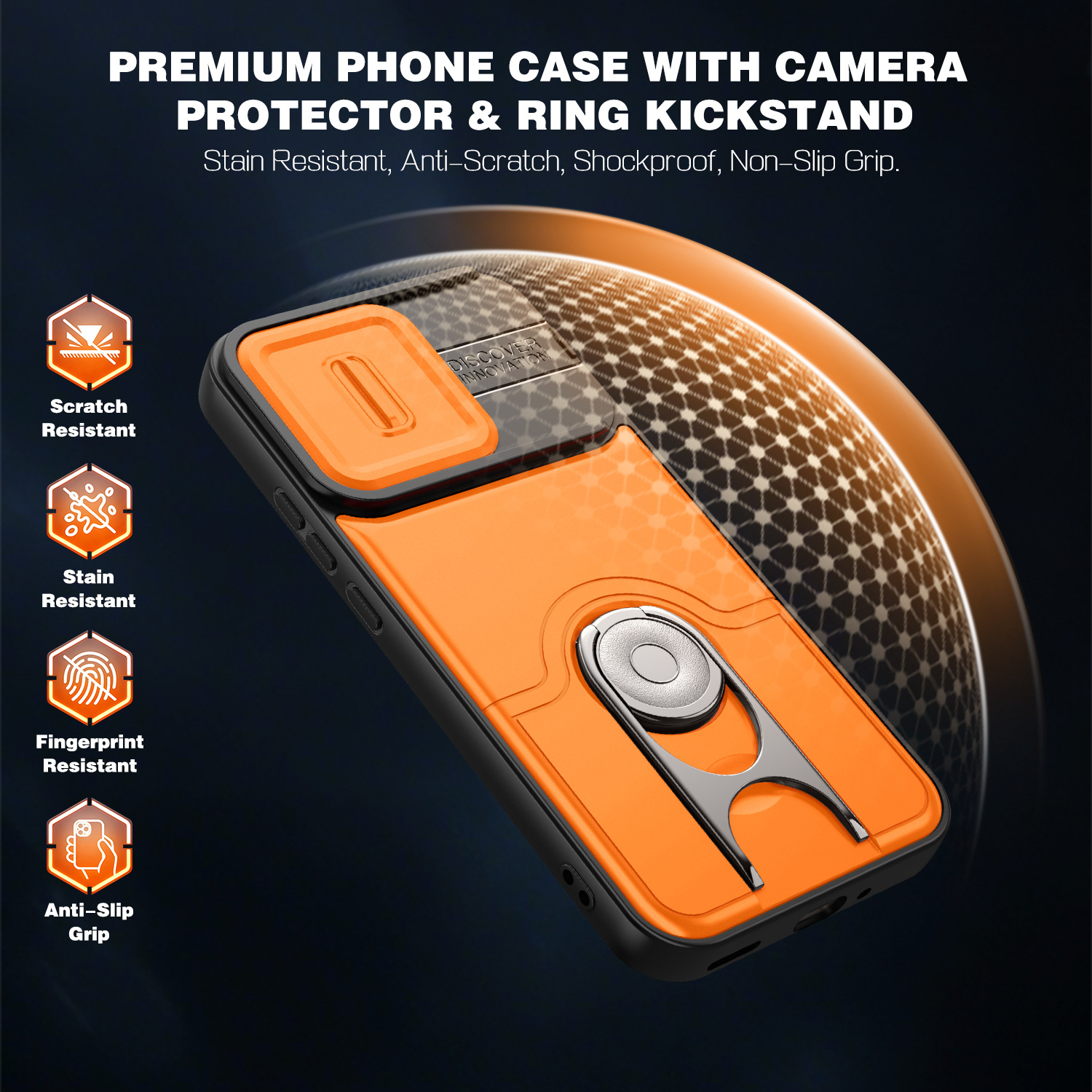Sliding Camera Cover Kickstand Phone Case - Image 5