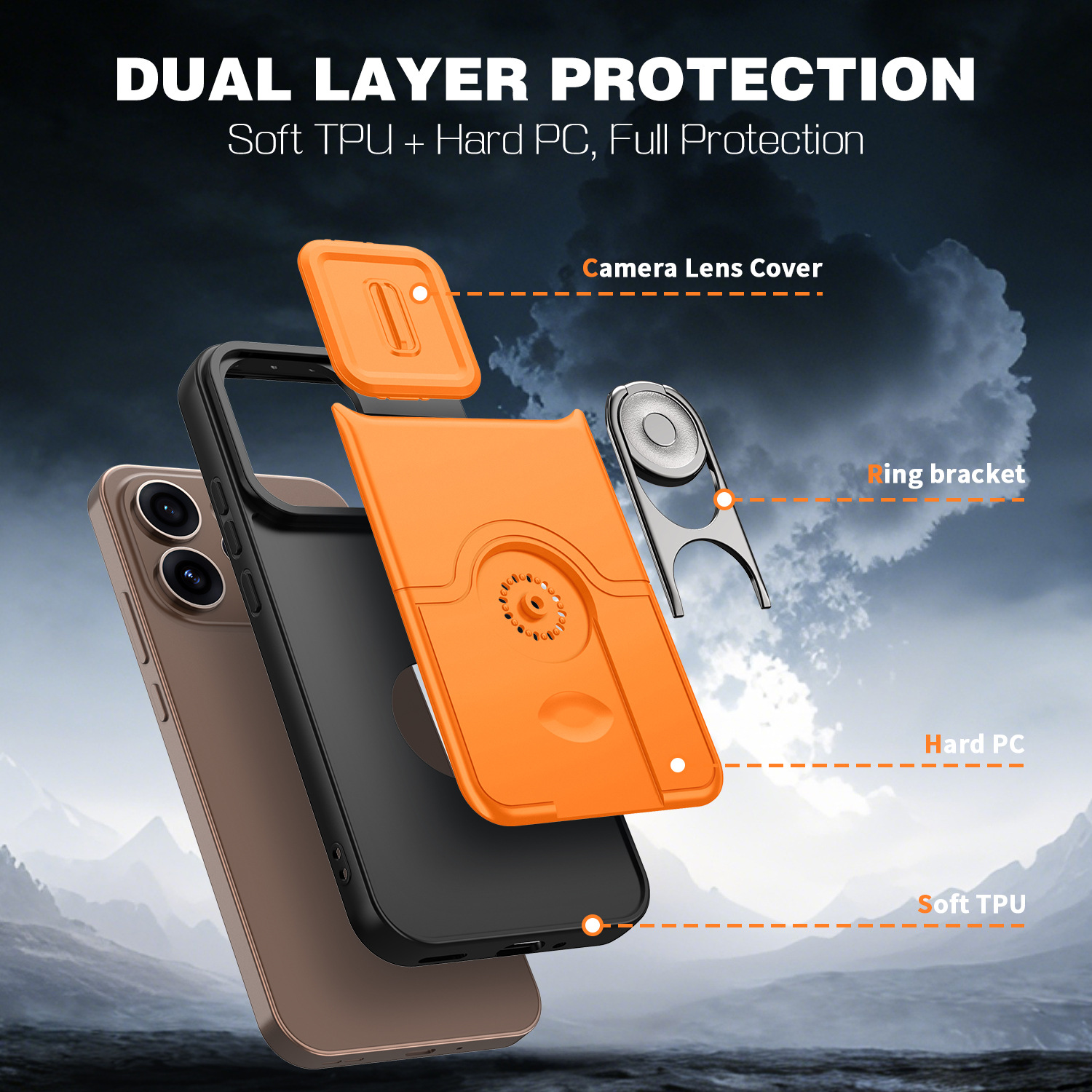 Sliding Camera Cover Kickstand Phone Case - Image 6