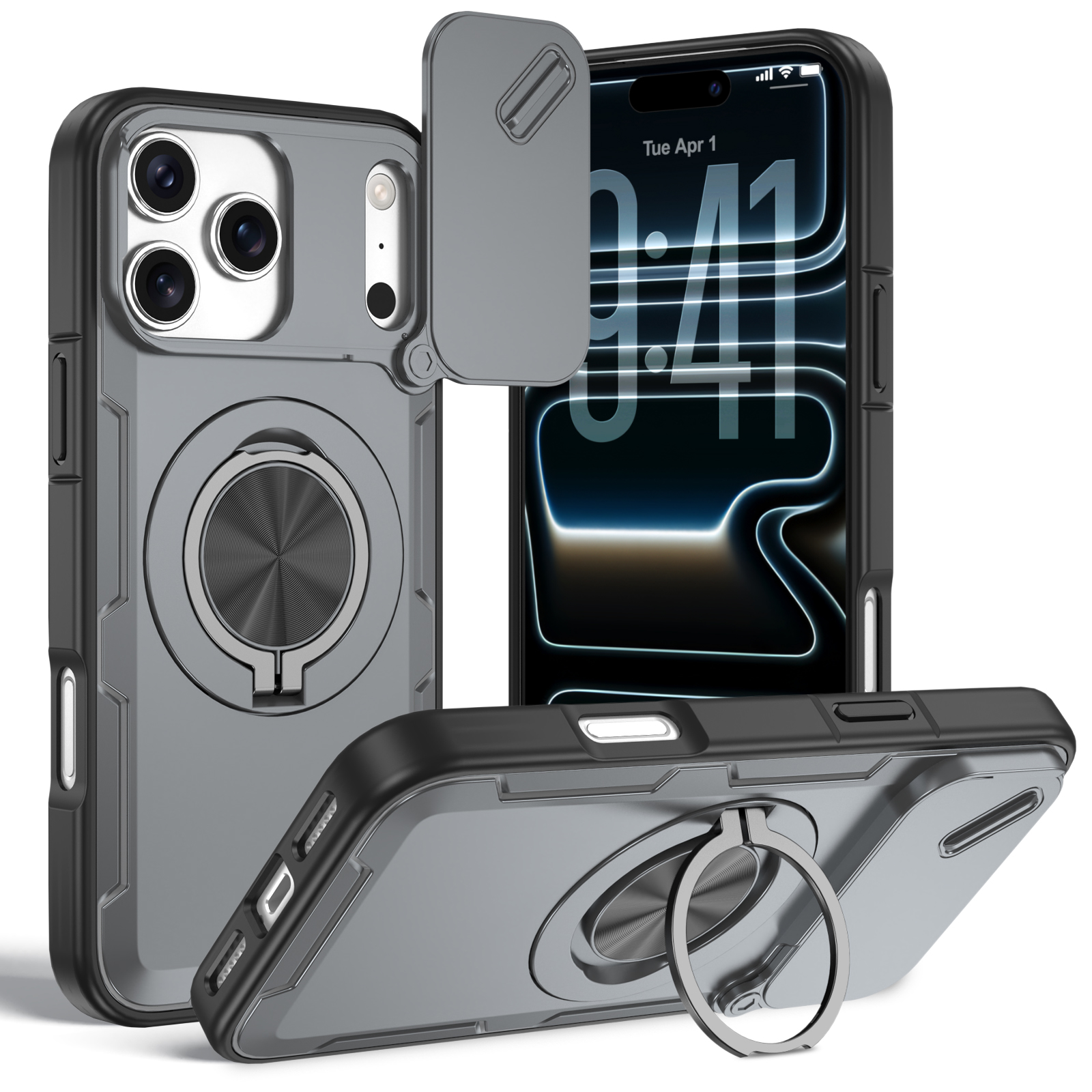 Magnetic Sliding Camera Cover Case with 360 Degree Stand - Image 2