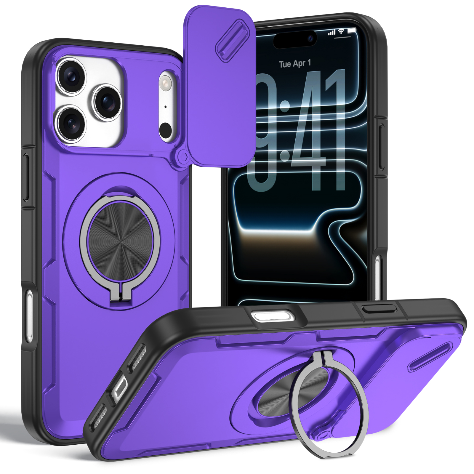 Magnetic Sliding Camera Cover Case with 360 Degree Stand - Image 4