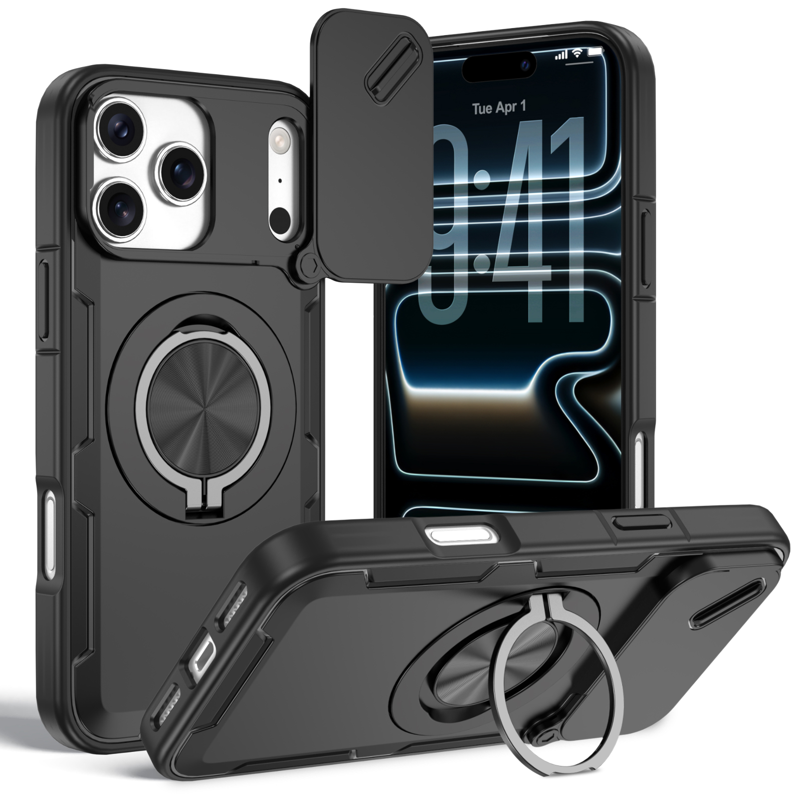 Magnetic Sliding Camera Cover Case with 360 Degree Stand - Image 6