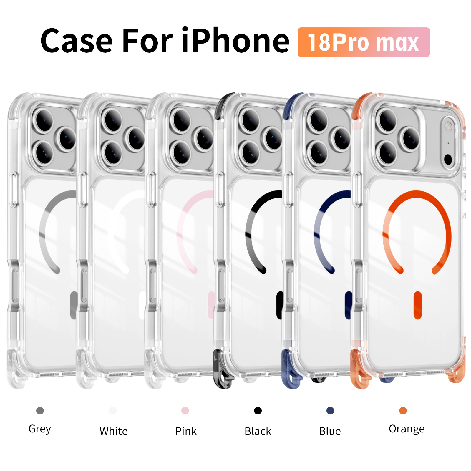 Clear Magnetic Protective Case with Detachable Corner Pads
