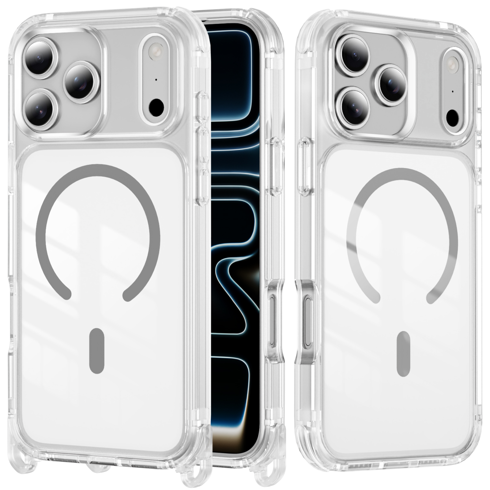 Clear Magnetic Protective Case with Detachable Corner Pads - Image 3