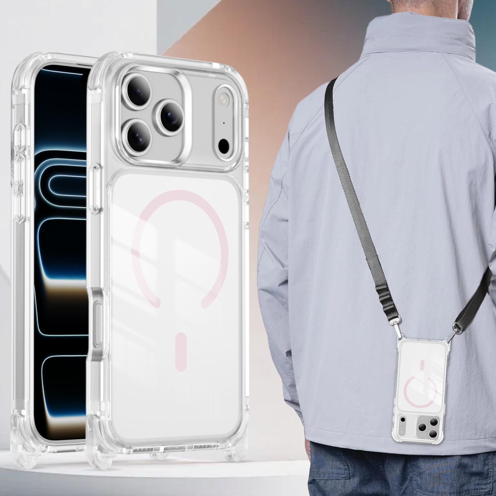 Clear Magnetic Protective Case with Detachable Corner Pads - Image 5
