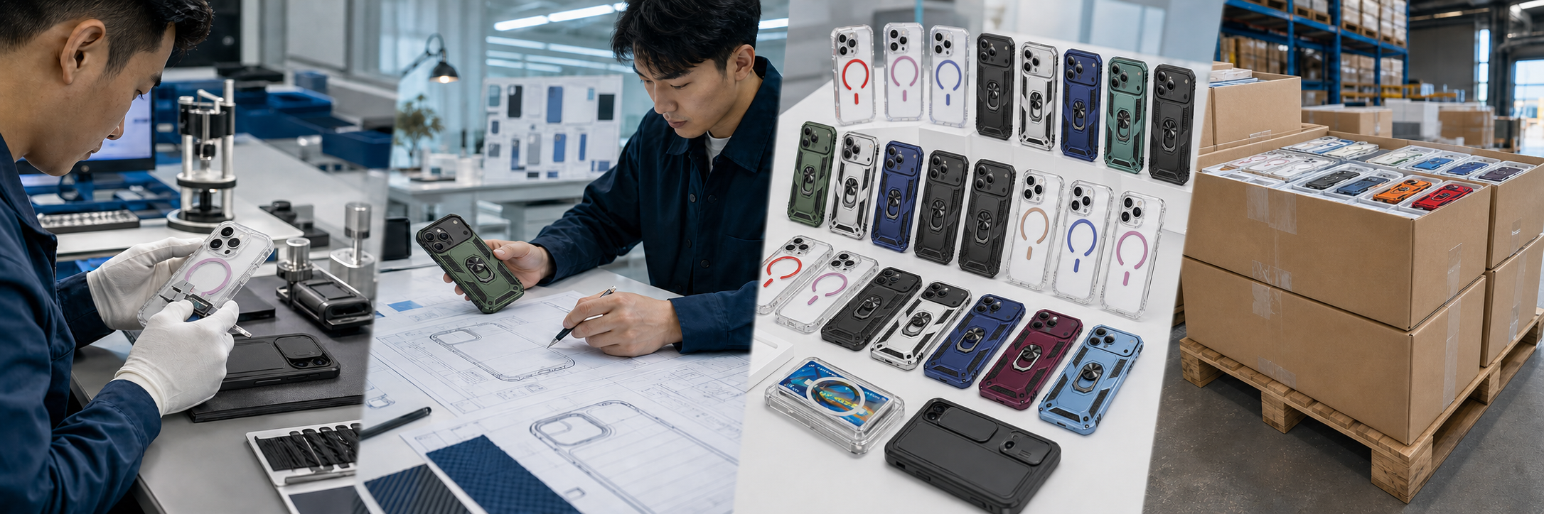 Phone case quality control product development customization and export preparation